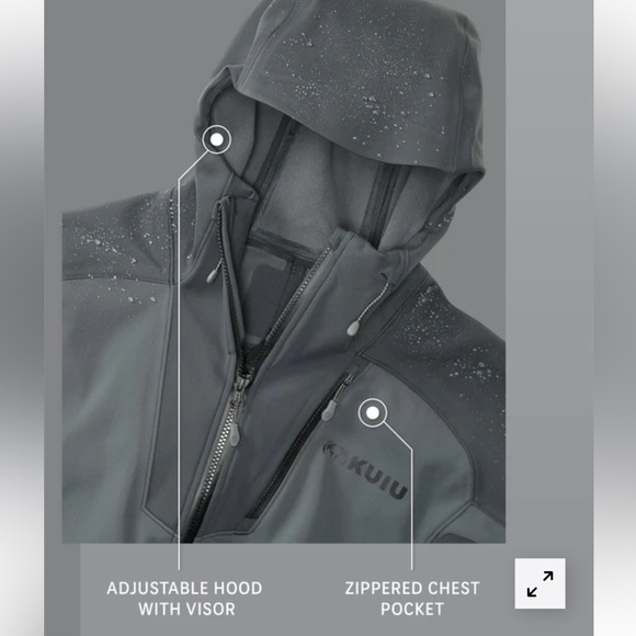 KUIU Men’s Axis Hybrid Hooded Jacket in Charcoal Gray, Size XXL, Nice Condition! - Picture 3 of 8